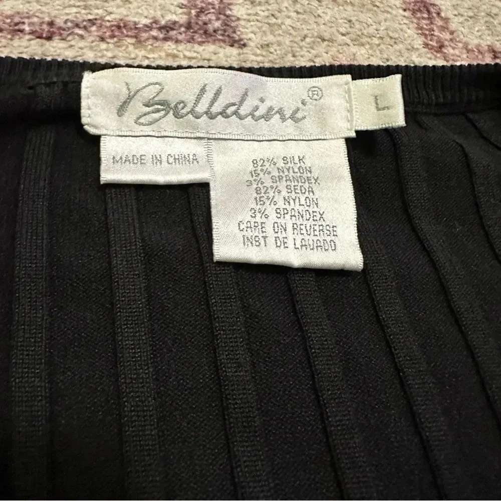 Vintage 90’s beaded black silk blend sweater size large - Picture 6 of 8
